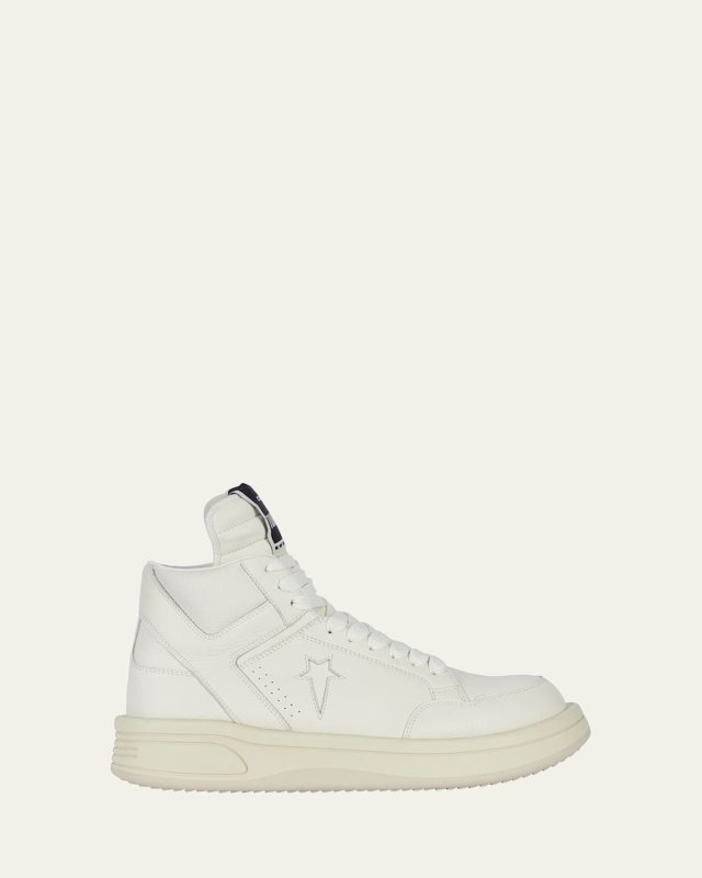 TURBOWPN Leather High-Top Sneakers